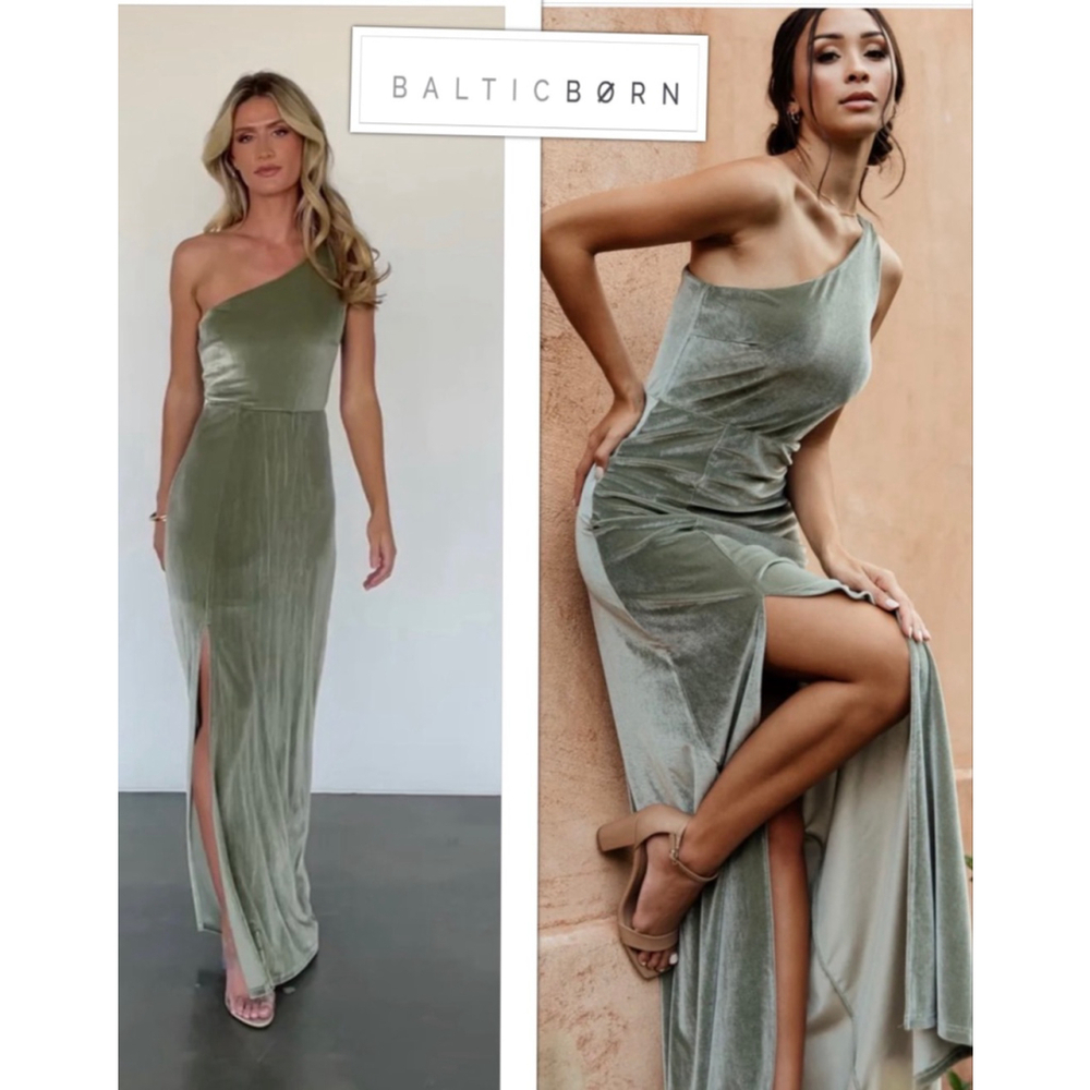 Baltic Born Velvet Whimsigoth One Shoulder Maxi Dress Soft Stretch size XS